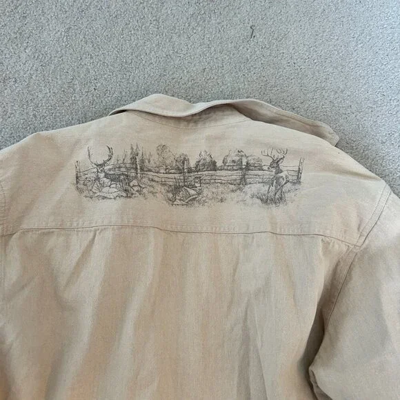 Khaki colored button up - Picture 6 of 7